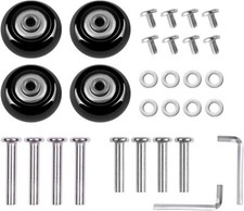 50mm x 18mm Set of 4 Luggage Suitcase Replacement Wheels Rubber Swivel