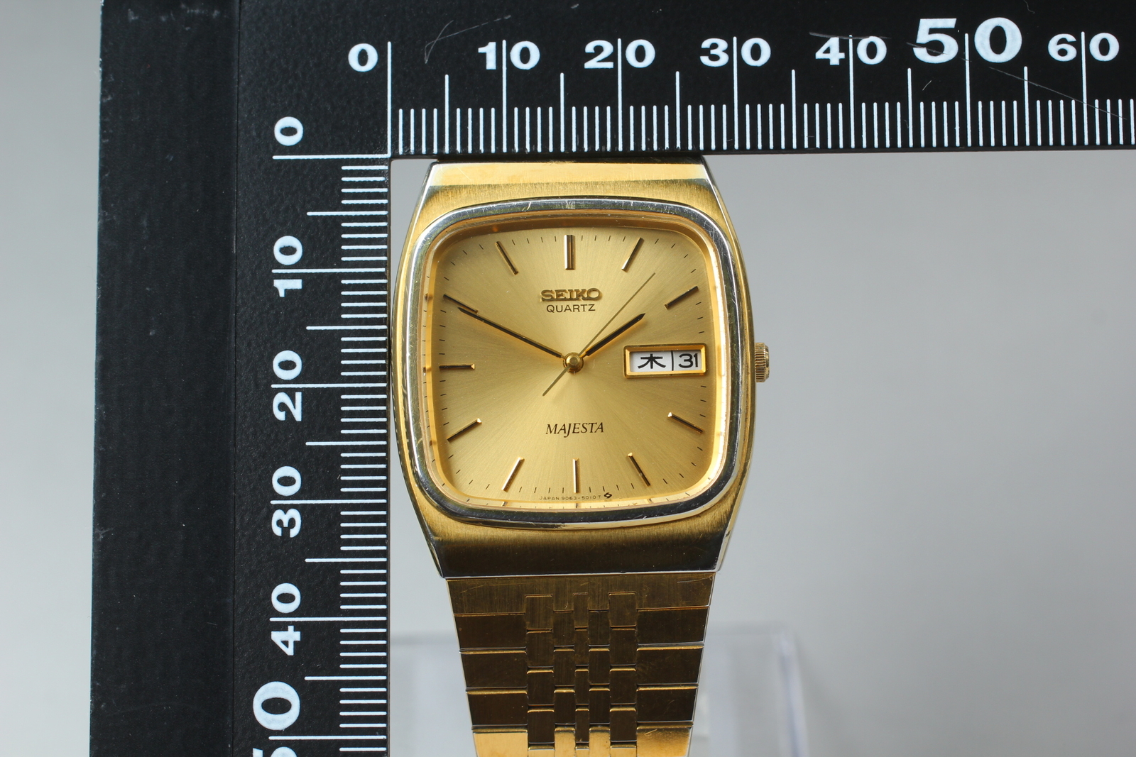 Vintage 1986 [Exc+5] SEIKO Majesta 9063-5010 Gold Square