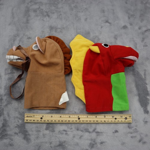 Hand Puppet Set Midlevel Prince Princess Dragon Duck Horse Puppy Pretend Play - Picture 7 of 9