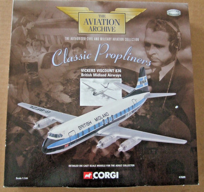 CORGI   AVIATION ARCHIVE  VICKERS VISCOUNT 836  BRITISH AIRWAYS  1:144   47609