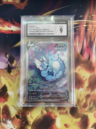 Vaporeon V SWSH181 Holo Black Star Promo CGC 9 Mint