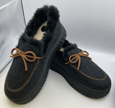 Skechers Cozy Ojai Moccasin Slippers Women's 8 Wide Black Memory Foam New in Box