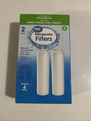 Great Value Refrigerator Filters 2 Pack Type 4 Maytag Whirlpool Filter Life 6 Mo