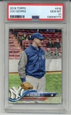 2018 TOPPS #618 LOU GEHRIG NEW YORK YANKEES PSA 10 SP LOW POP VERY RARE