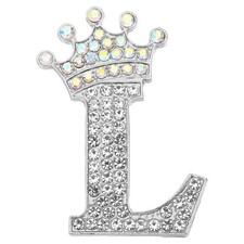 Letter Brooch Pins, Alphabet L Lapel Badges Pin, Silver Tone