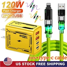 120W Fast Charging USB Type C Wall Charger For Samsung S25 S24 S23 S22 21+ Ultra