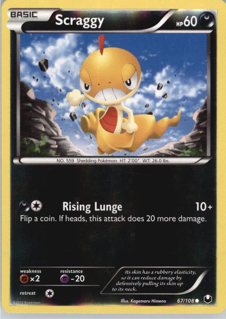 Scraggy Common Dark Explorers 67/108 NM Reverse Holo