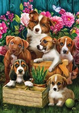 In The Garden Dogs Spring House Flag