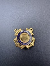Vintage 1940s-1950s U.S. Coast Guard Auxiliary Official Insignia Screw Back Pin