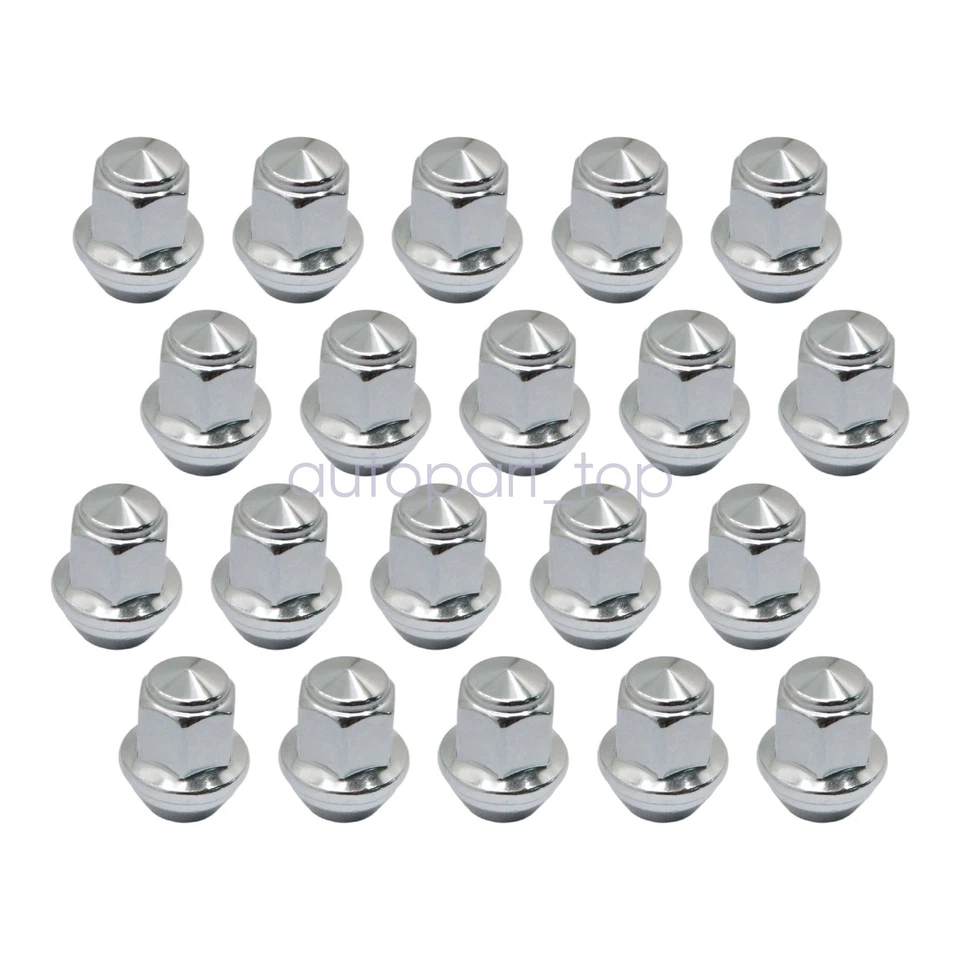 Juego de 20 tuercas lisas cromadas 14x1,5 para Lincoln Navigator GMC Sierra 1999-22 Foto 3 de 4