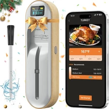 Smart Wireless Meat Thermometer Digital, Instant Read, Long Bluetooth Range, ...