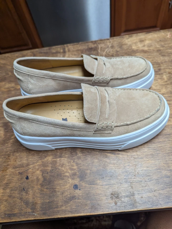 Zapatilla deportiva Ava J/Slides mocasín plataforma cuero beige - 10M nueva sin etiquetas Foto 4 de 4