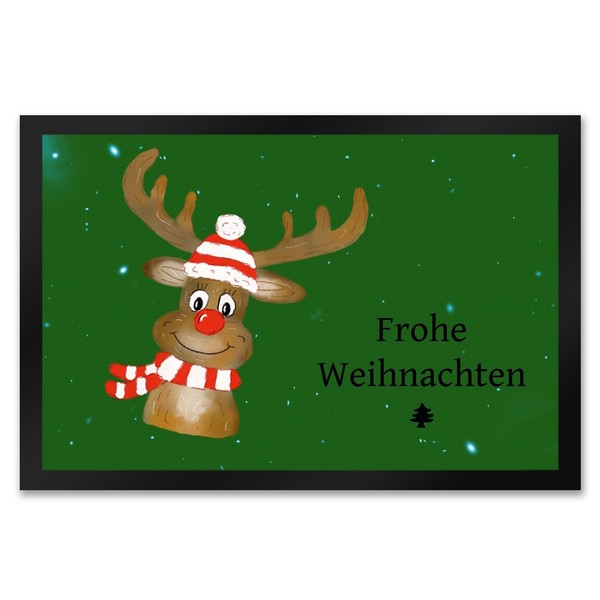 Frohe Weihnachten Rentier FußMatte XXL In 50X75 Cm-image