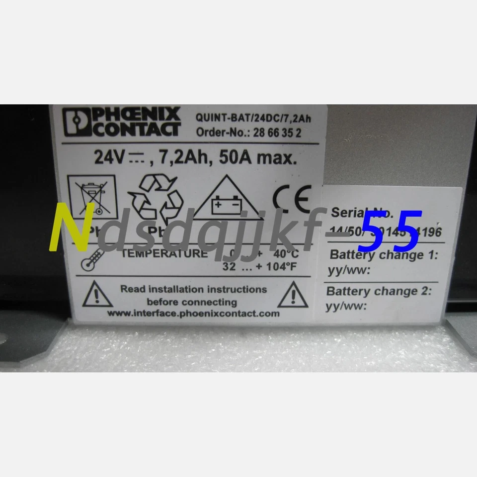 1PC New PHOENIX CONTACT BATTERY PACKS QUINT-BAT/24DC/7, 2AH ( 2866352) - Image 3 of 4