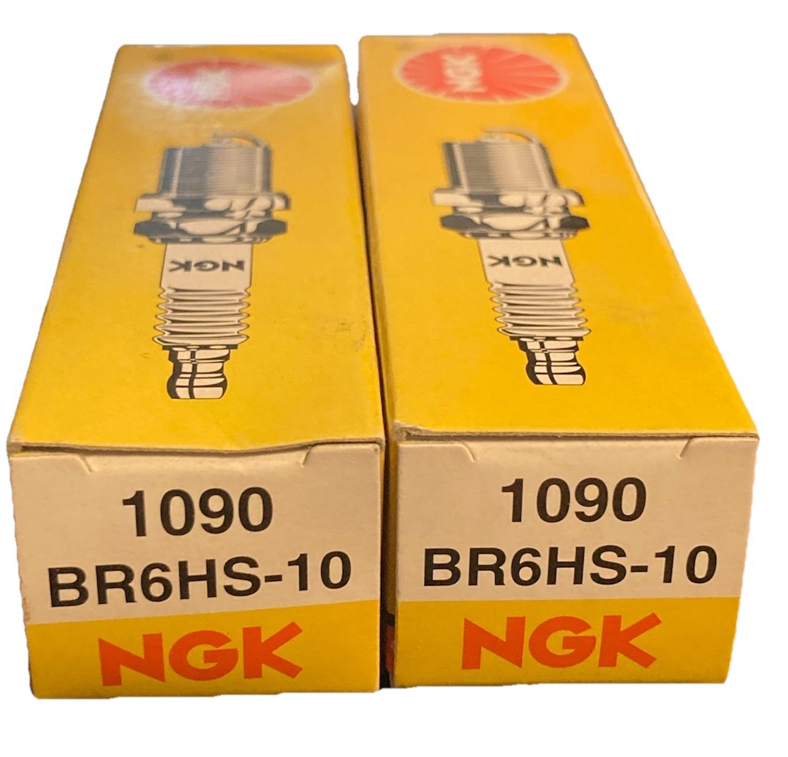 Genuine NGK 1090 BR6HS-10 Nickel Spark Plug Removable Nut 2 Pk for Yamaha
