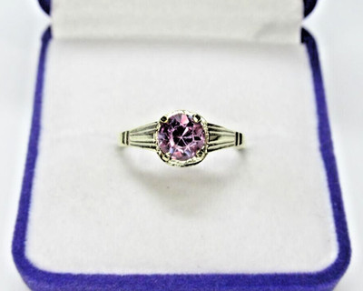 Vintage Soviet Sterling Silver 875 Ring Alexandrite Gilt, Women s Jewelry 7.25