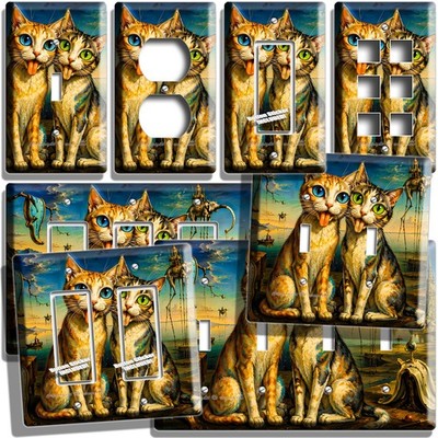 SWEET LOVE CATS TONGUE OUT LIGHT SWITCH OUTLET WALL PLATE DALI STYLE SURREAL ART