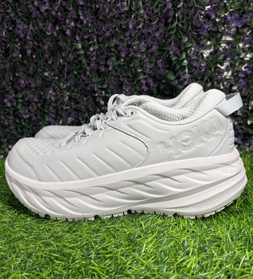 Hoka Bondi SR Women's Size 8.5 Harbor Mist Lunar Rock Leather Running Shoes