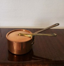 Mini Casserole Cuivre Étamé “Made in France” 9 cm + Couvercle Cuisine Vintage