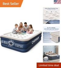 Queen Air Mattress with Built in Pump, 18" Elevated Height, 48Hr Leak-Tested,...