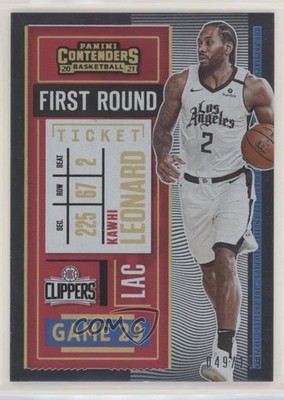 2020-21 Panini Contenders First Round Ticket 49/149 Kawhi Leonard #71 6l7