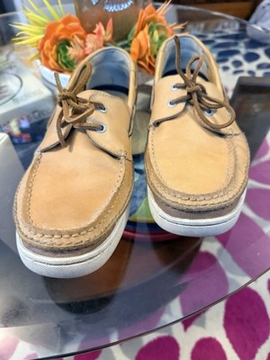 Sebago Docksiders Golden Tan leather boat shoes Men's 9.5