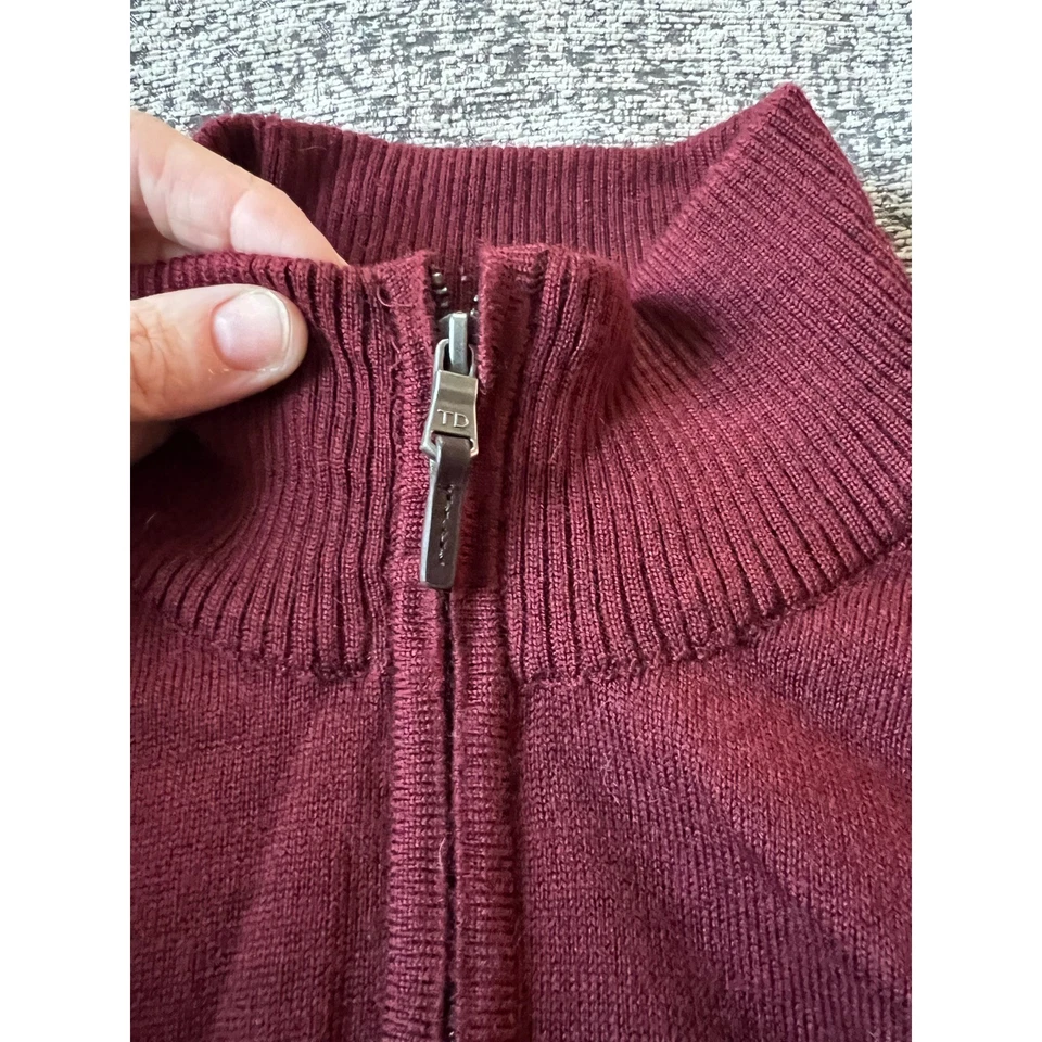 Suéter de lana con cuello alto y cremallera 1/4 marrón marrón para hombre de Thomas Dean Talla M Foto 3 de 4