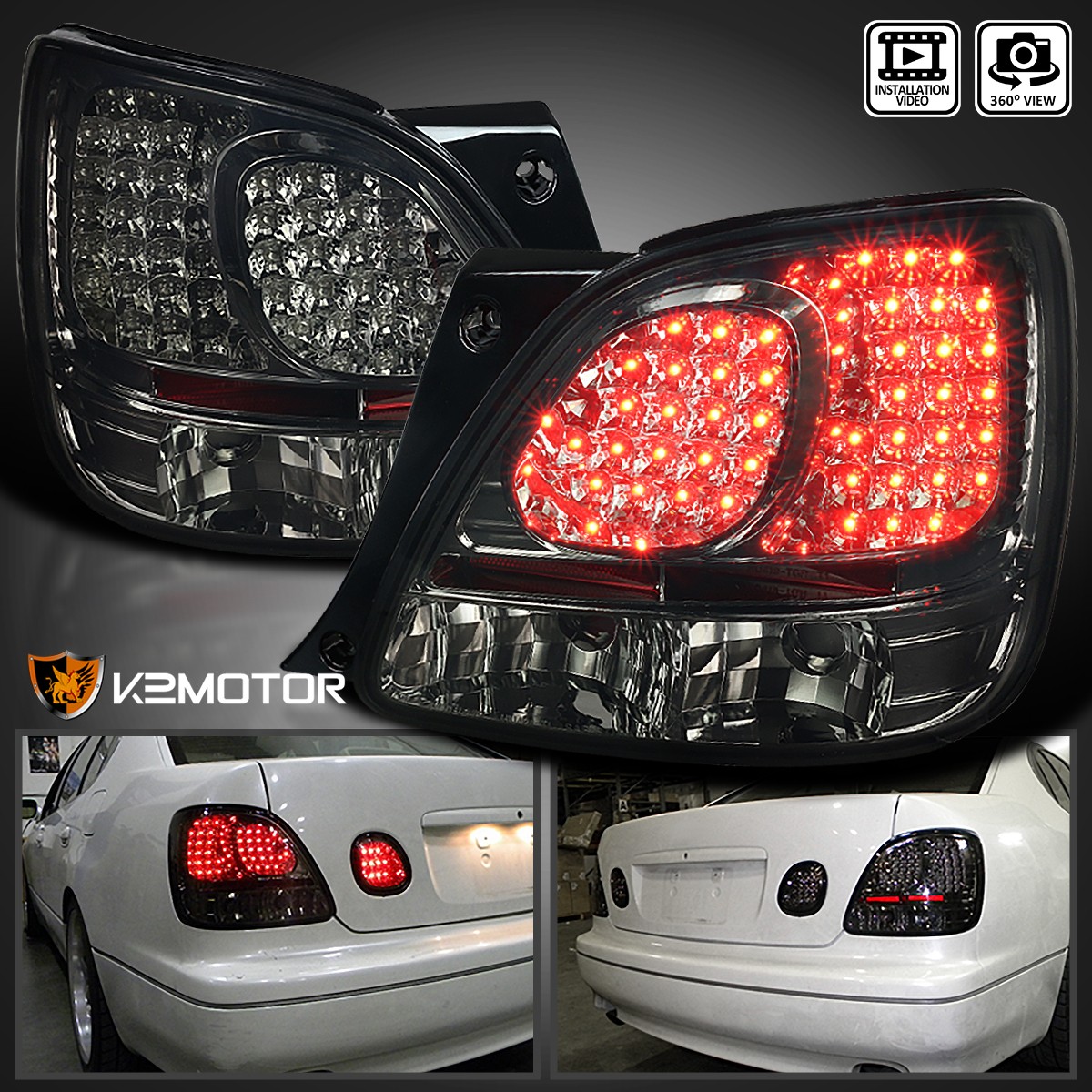 1998-2005 Lexus GS300 GS400 GS430 Smoke LED Tail Light Assembly