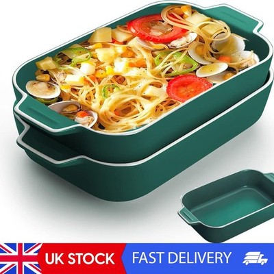 2 Stück Keramik Backformen, 9x5 Zoll einzelne Lasagne Pfannen, Anti-Riss Ofen
