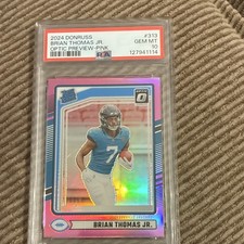 Panini 2024 Donruss Brian Thomas Jr. RC Optic Preview Pink Prizm PSA 10 #313