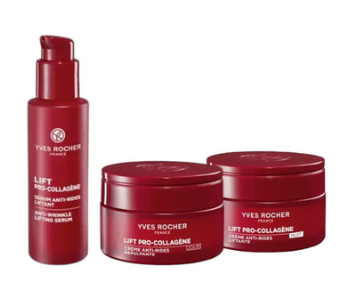 Yves Rocher Lift Pro Collagene Anti Falten Straffendes Serum Tag Nacht Creme Set