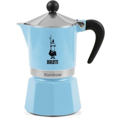 Bialetti 5042 Rainbow Espressokocher 3 Tassen 130 ml Aluminium hellblau