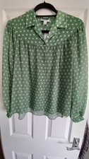 Topshop Women's Green spotted Blouse Size 10 BNWT 