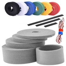 5/50m Nylon Reusable Ties Hook & Loop Strapping Tape Cable Organizer Plant Ties