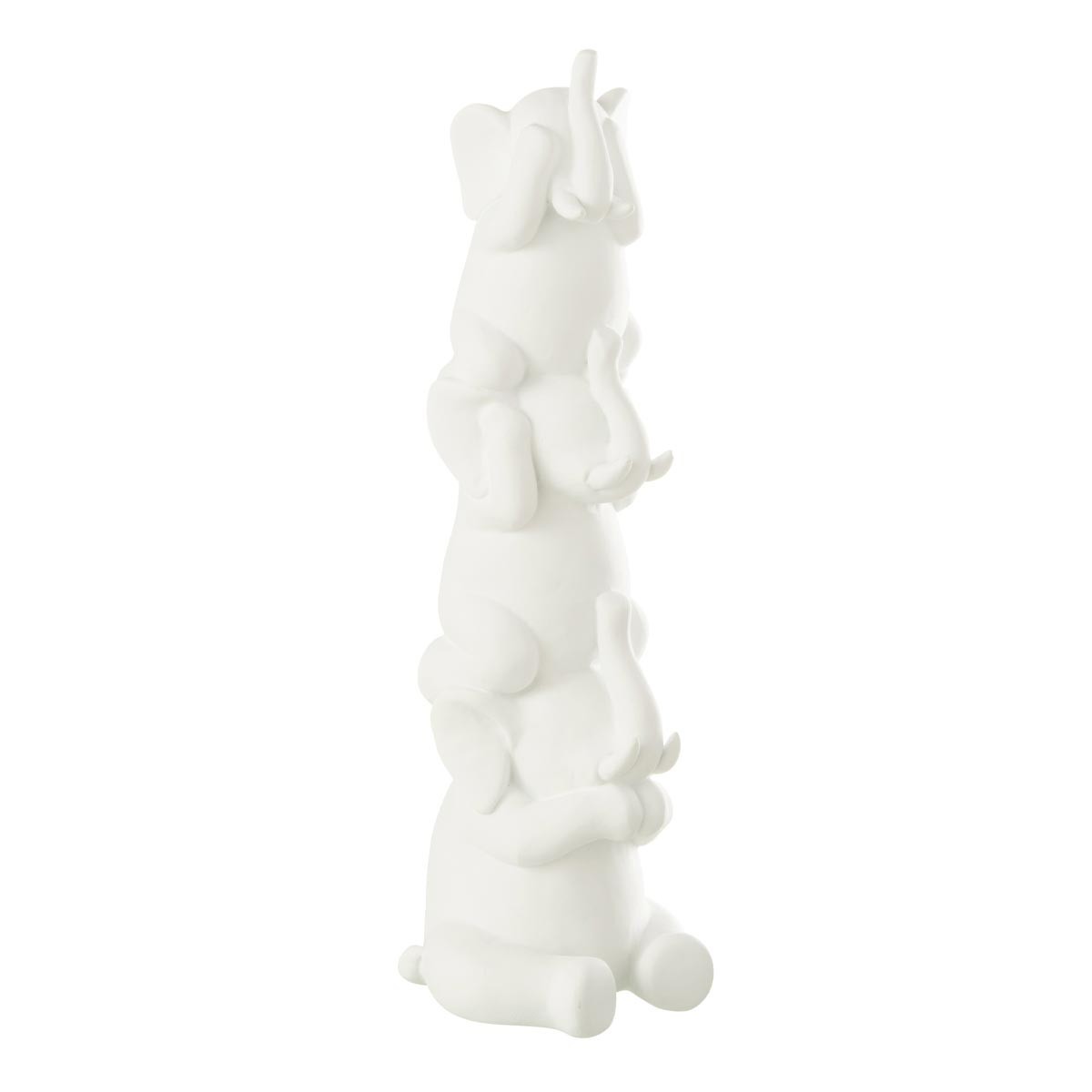 Statuette éléphant pyramide Burl 31cm blanc en résine pour salon