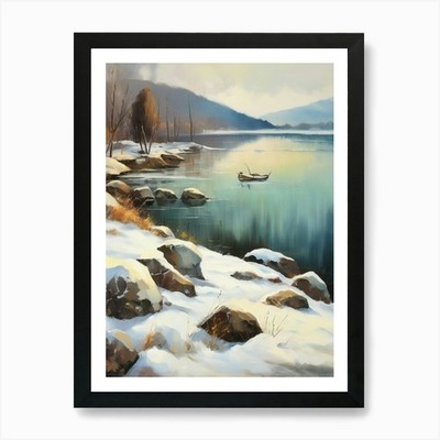 Alte Landschaften, alter Winter Öl gerahmtes Wandbild Poster Leinwanddruck Bild
