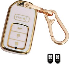 Pink Key Fob Cover Smart Key with Keychain Fits for Accord Civi Size: 4-Button