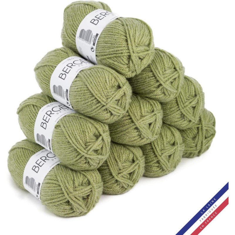 Laine Barisie Bergère de France blanc algue lot de 10 pelotes acrylique tricot
