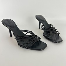 Gucci | Auth F/W 2002 Tom Ford Era Black Leather Braided Knot Strappy Mule (4.5)