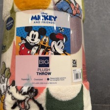 Disney Mickey And Friends 5x6 ft Oversized The Big One Plush Throw Blanket  