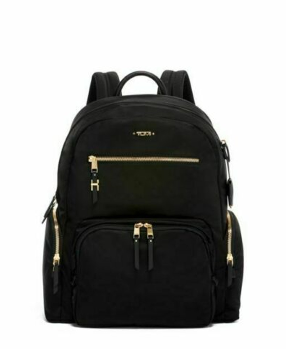TUMI Voyageur Carson-Black Backpack -Gold Hardware