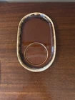 Hull Pottery USA Sandwich/ Soup Plate Brown Drip Glaze 9" Snack Tray Oven Proof