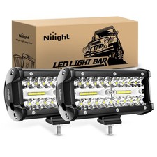 Nilight 18022C-B 6.5Inch 2PCS 6.5 Inch 120W Spot  Flood Combo Bar Driving Water