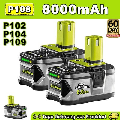 8.0Ah 6.0Ah 18V Akku Für RYOBI One Plus Lithium RB18L50 P108 Batterie DE 18 Volt
