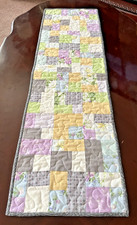 Hand Made Quilted Table Runner/ Topper 12" x 38" Multicolored Patchwork