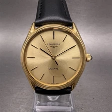 Longines Watch Men 32mm Gold Dial Gold Tone Round 952 4416 New Battery VTG