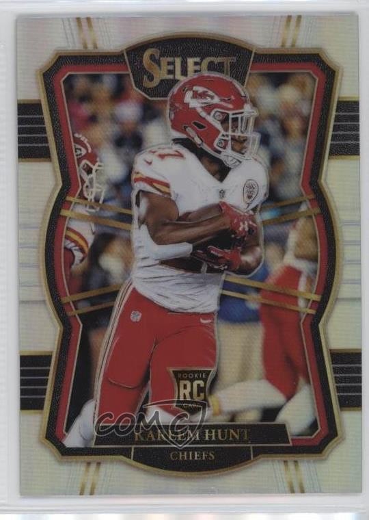 2017 Panini Select Premier Level Silver Prizm Kareem Hunt #129 Rookie RC