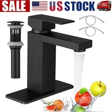 Black Bathroom Faucet Single Handle One Hole Bathroom Faucet with Pop Up Drain