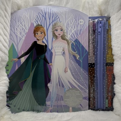 Frozen Spiral Activity Color & Erase 5 Pages Clings - Included Dry Erase Markers
