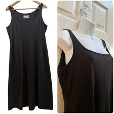 Everlane Black Cotton Sleeveless Seamed A Line Tank Dress Large Minimalist